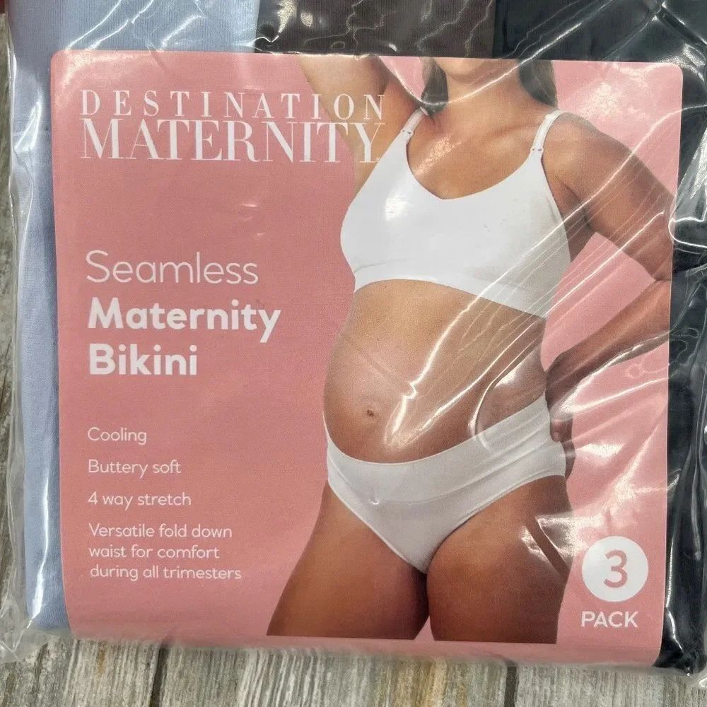 Women’s Destination Maternity Foldover Bikini Panty 2, 3-Packs Size XXXL - Picture 7 of 7